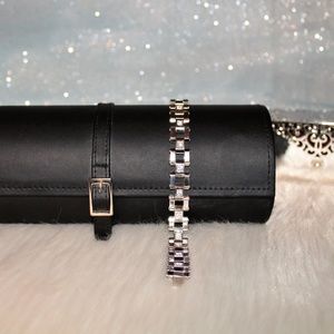 💙💙Host Pick💙💙 8 1/2"  Men's Heavy Stainless Steel & CZ Bracelet